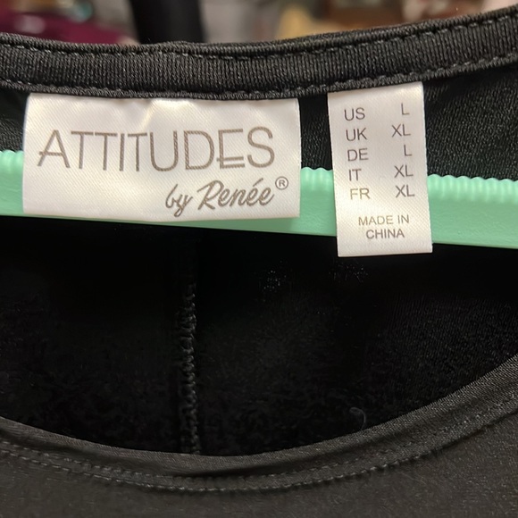 Attitudes long black cold shoulder dress in size large. - Picture 3 of 4